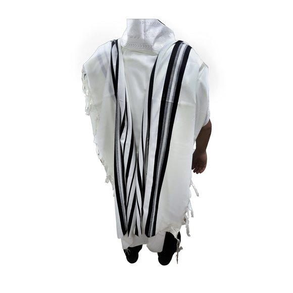 100% Wool Kosher Mehudar Badats Tallit Prayer Shawl From Israel, Very Elegant😒